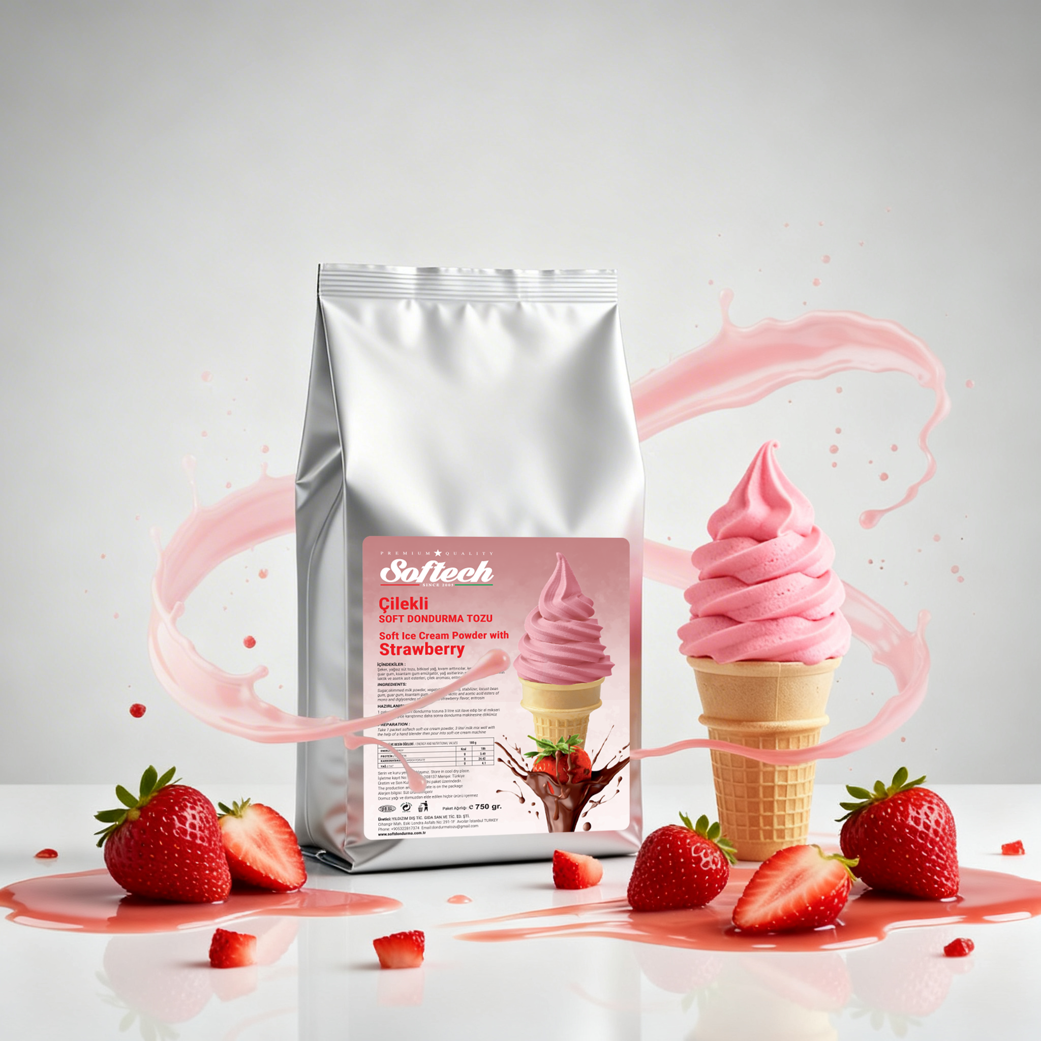 Çilekli Dondurma Tozu